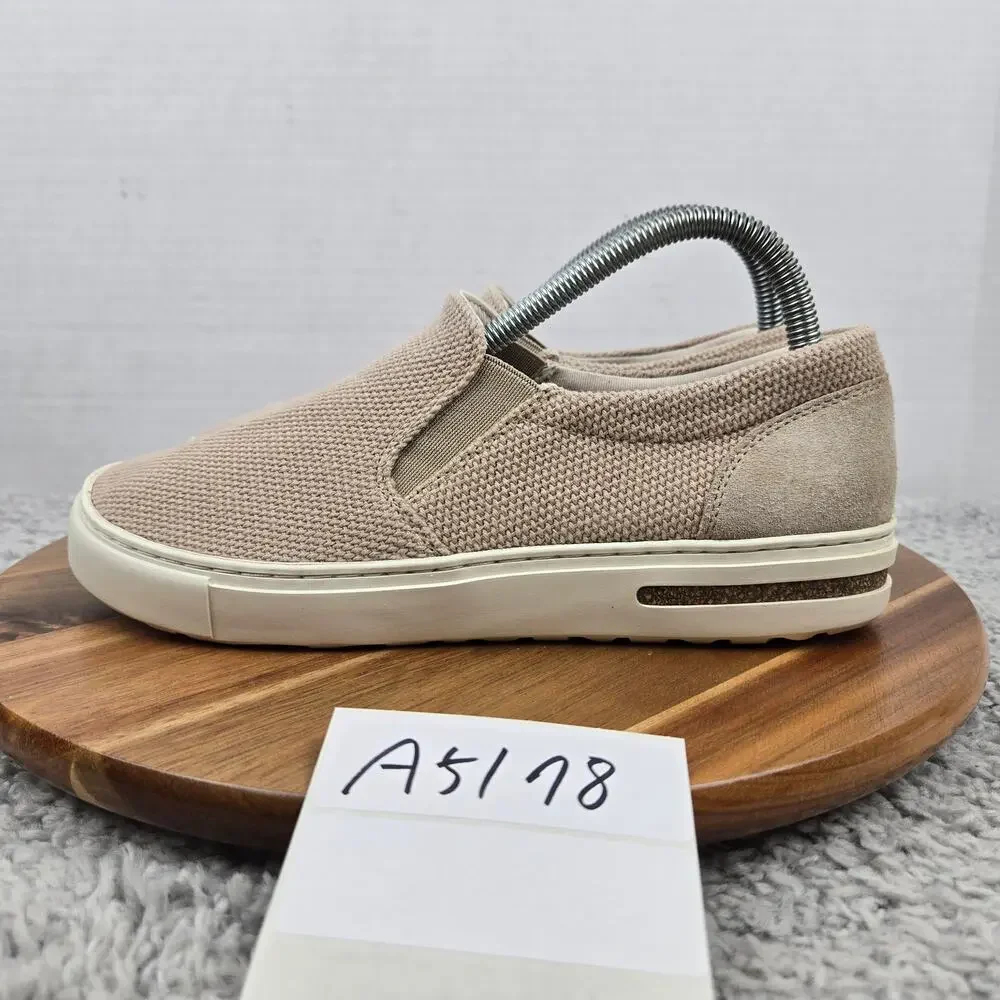 Birkenstock Womens 39 Oswego Sandcastle Beige Canvas Suede Slip On Daily Sneaker